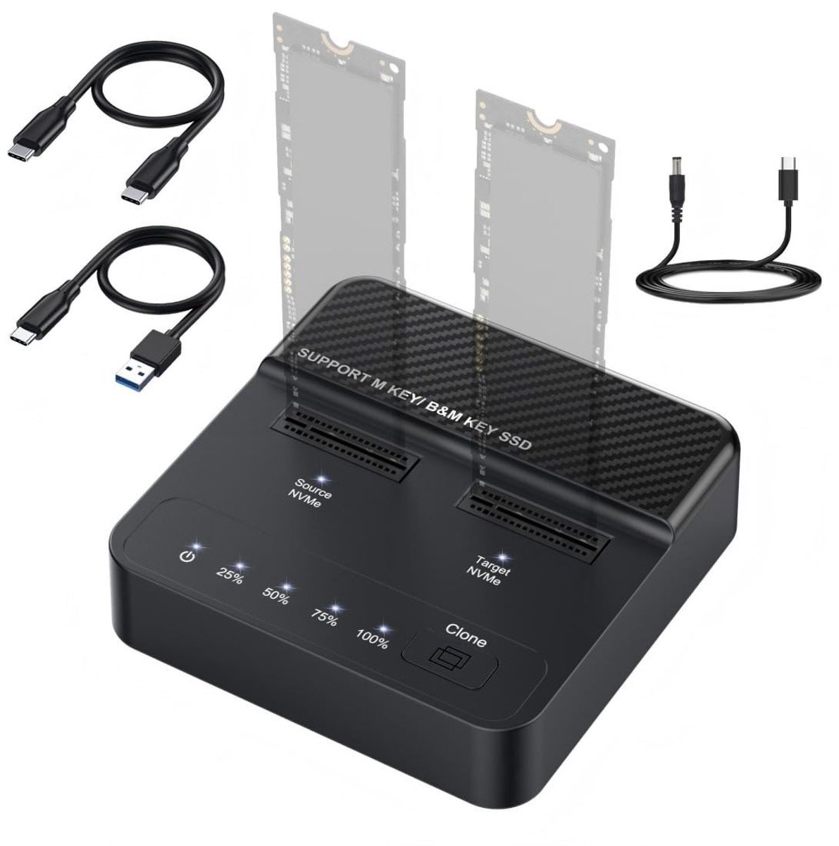 Dailygoods - 2-in-1 M.2 NVME SSD Behuizing met Klonen en Lezen