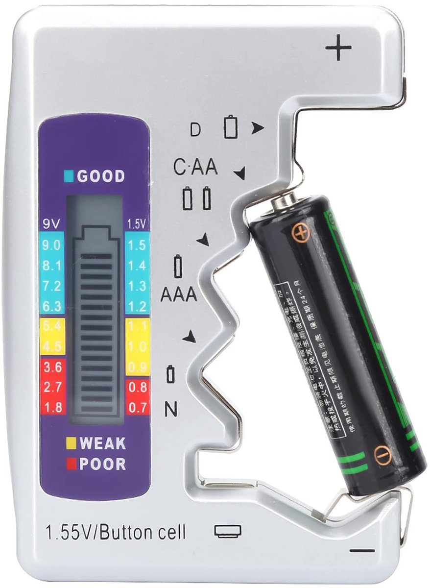 Dailygoods - Digitale Batterijtester voor AA, AAA en 9V Batterijen