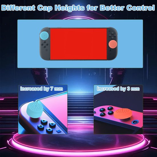 Duimgrepen Gaming - Joystick Covers - Verbeteren Game-ervaring - Twee Hoogtes - 8 stuks - Zwart — afbeelding 5