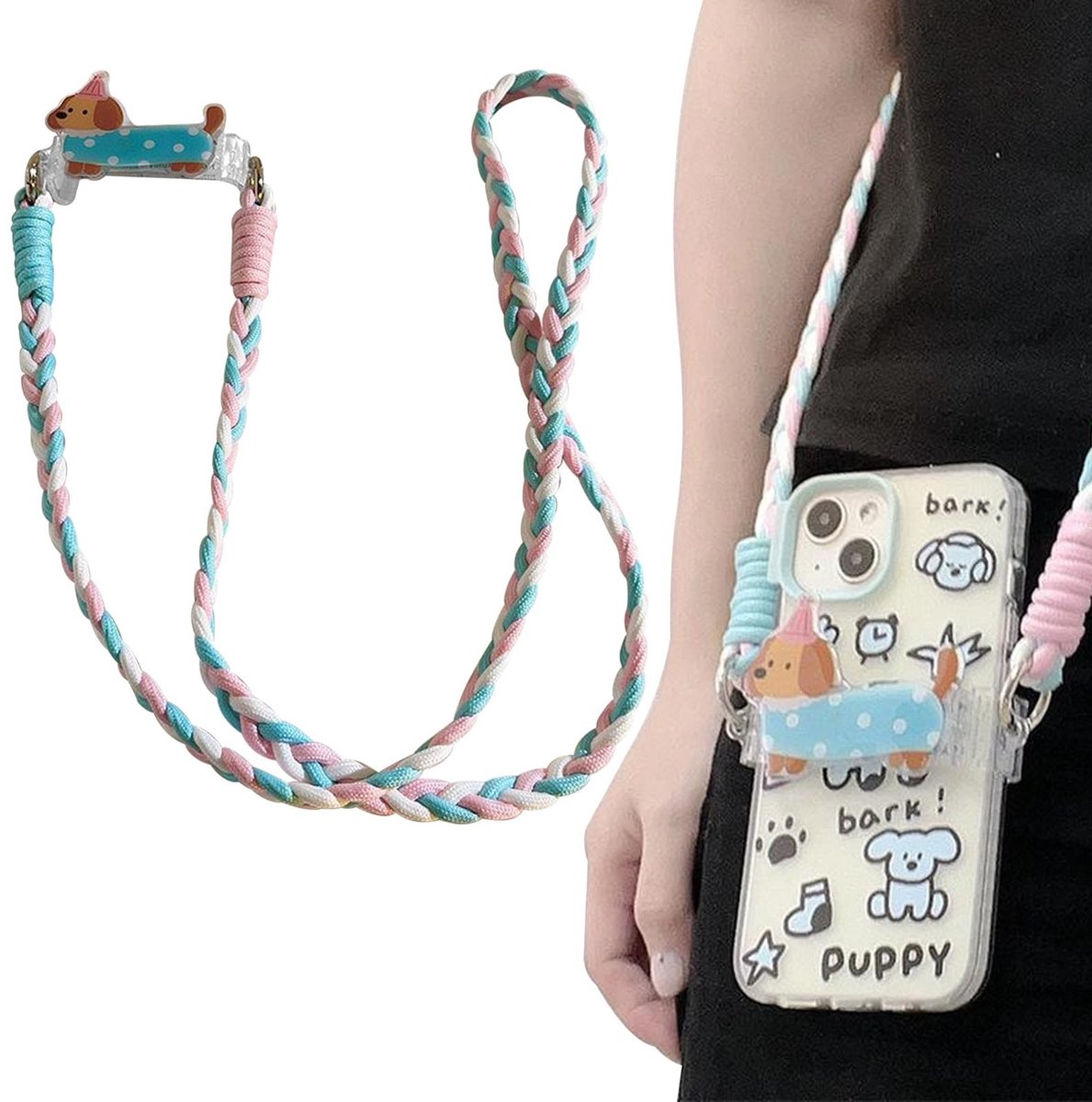 Dailygoods - Universeel Telefoonkoord met Verstelbare Rugclip