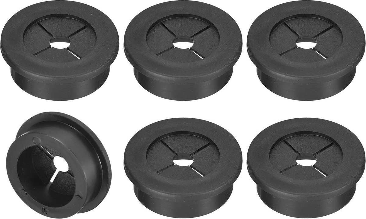 Dailygoods - Set van 6 Rubber Bureau Kabeldoorvoertules