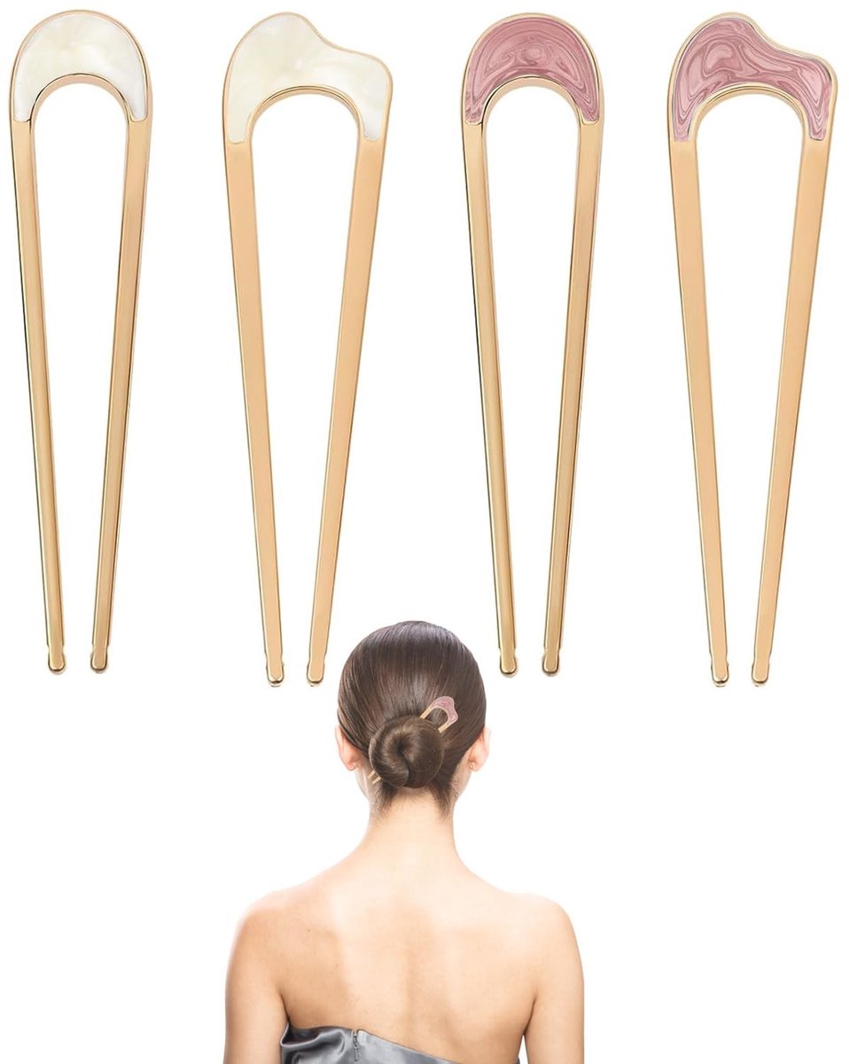 Dailygoods - Set van 4 U-Vormige Haarspelden