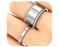 Dailygoods – Set van 3 Stapelbare Ringen van RVS voor Oura Ring