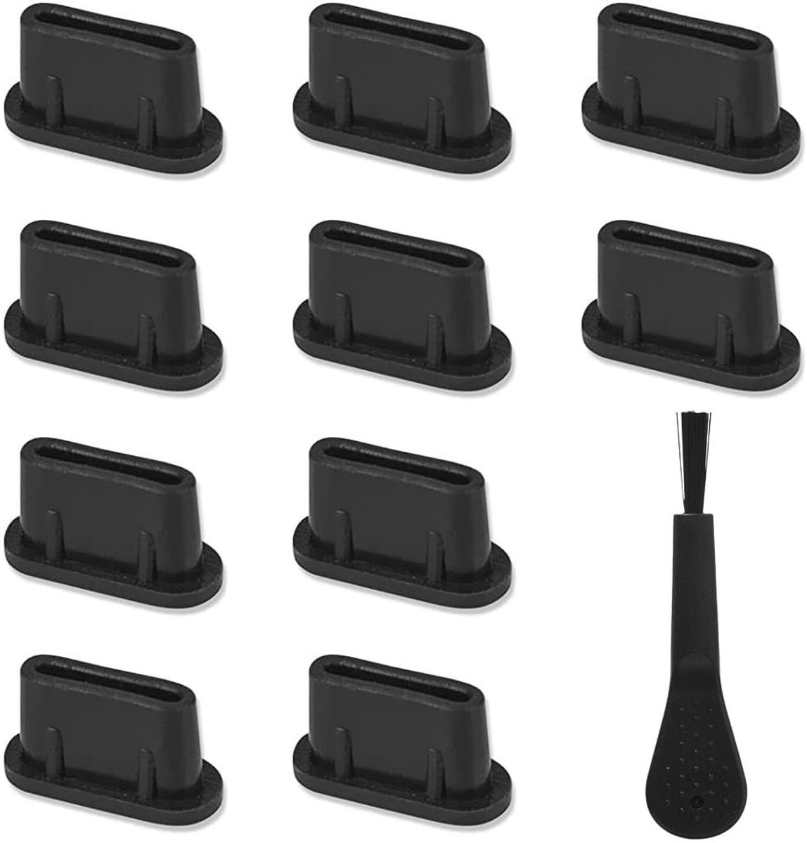 Dailygoods - Cosensi - Dailygoods - Set van 10 USB C Stofkappen met Reinigingsborstel