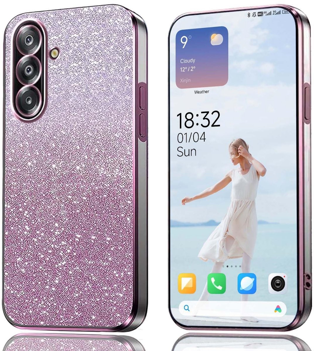 Dailygoods - Elegante Glanzende Beschermhoes voor Samsung Galaxy A57 5G