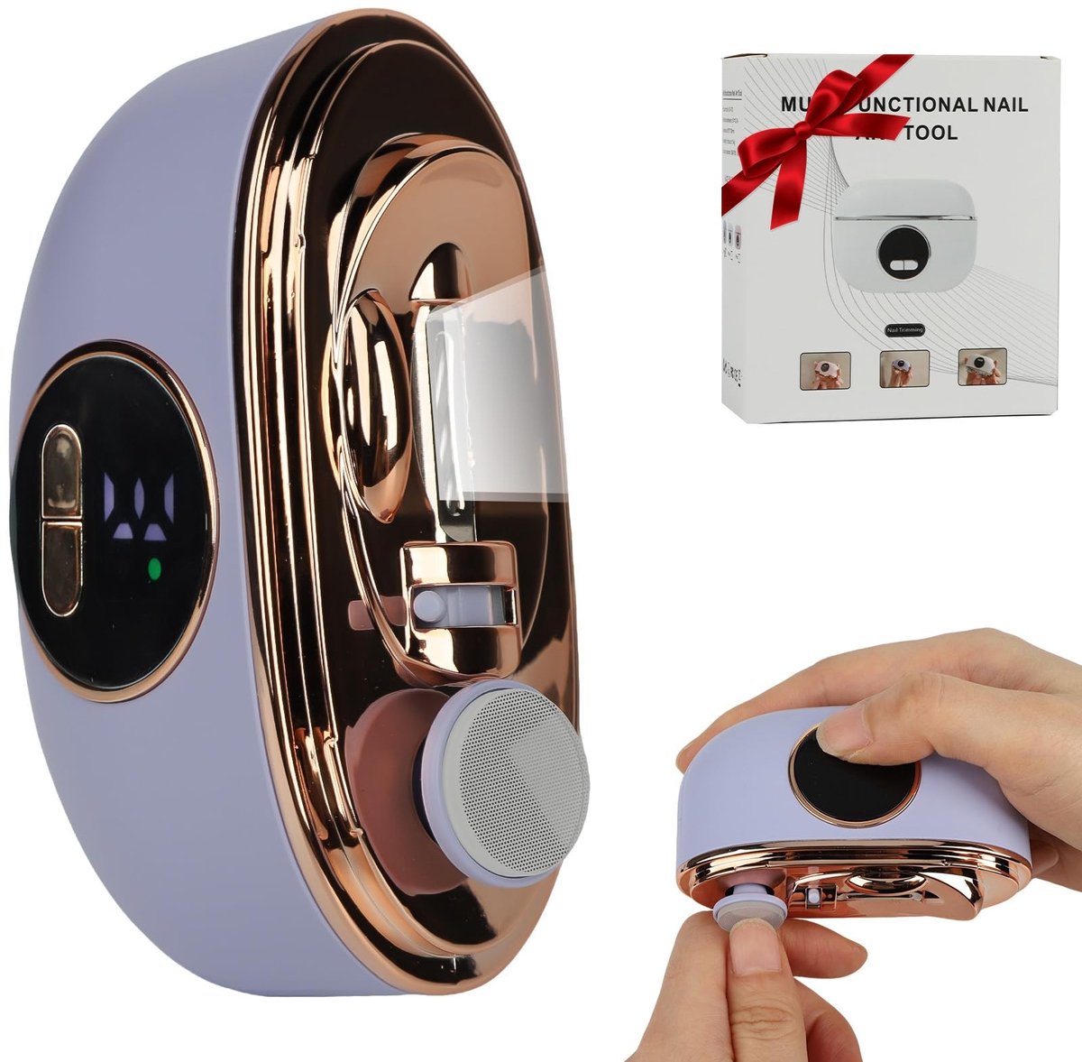 Dailygoods - Elektrische Nagelknipper met LED Licht en Opbergdoos