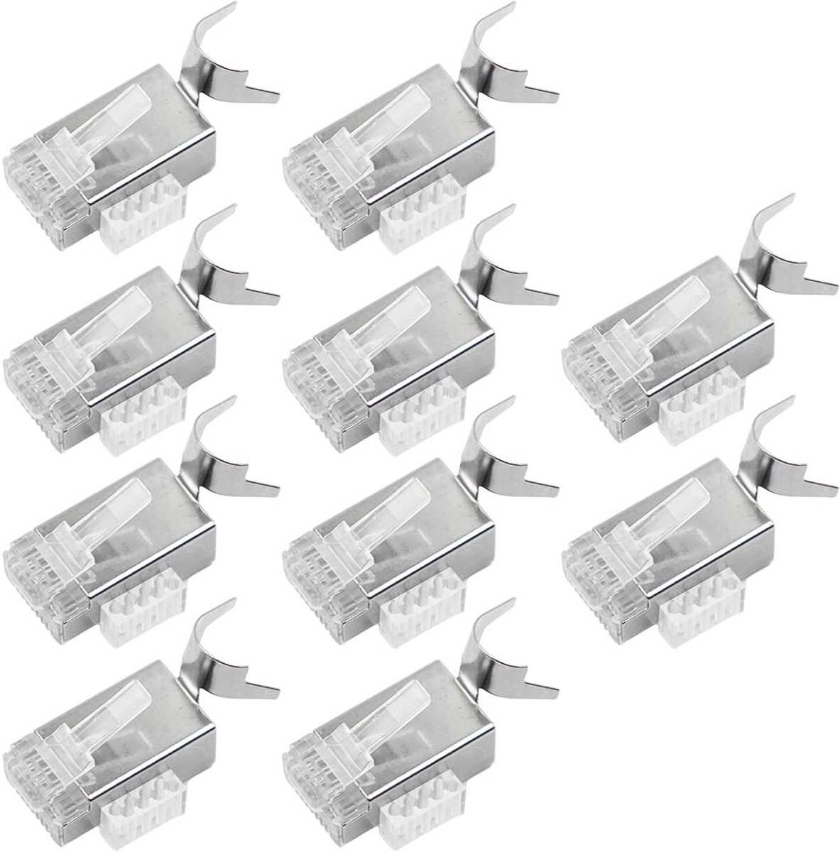 Dailygoods - 10-pack RJ45 Ethernet-connectoren met Draadhulp