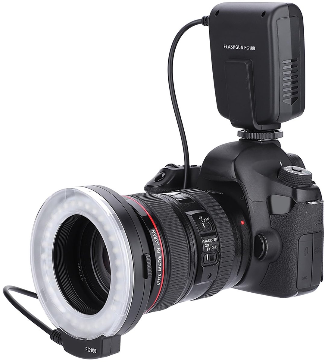 Dailygoods - Dailygoody - Macro LED Flash Ring - Studio Fotografie Verlichting - 5000K - Verstelbaar in 7 Niveaus - Inclusief Adapterring - Geschikt voor Diverse C