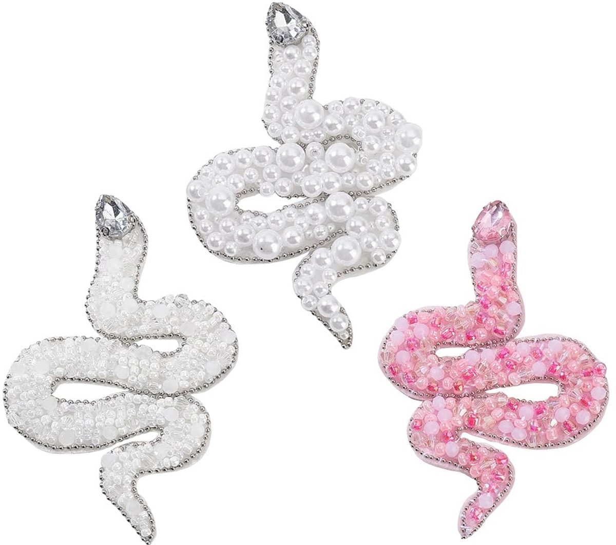 Cosensi - Dailygoods - Set van 3 Geborduurde Slangenpatches voor Creatieve Decoratie