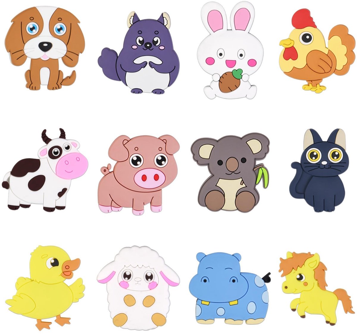 Cosensi - Dailygoods - Set van 12 Magnetische Dierenspeelgoed Koelkastmagneten