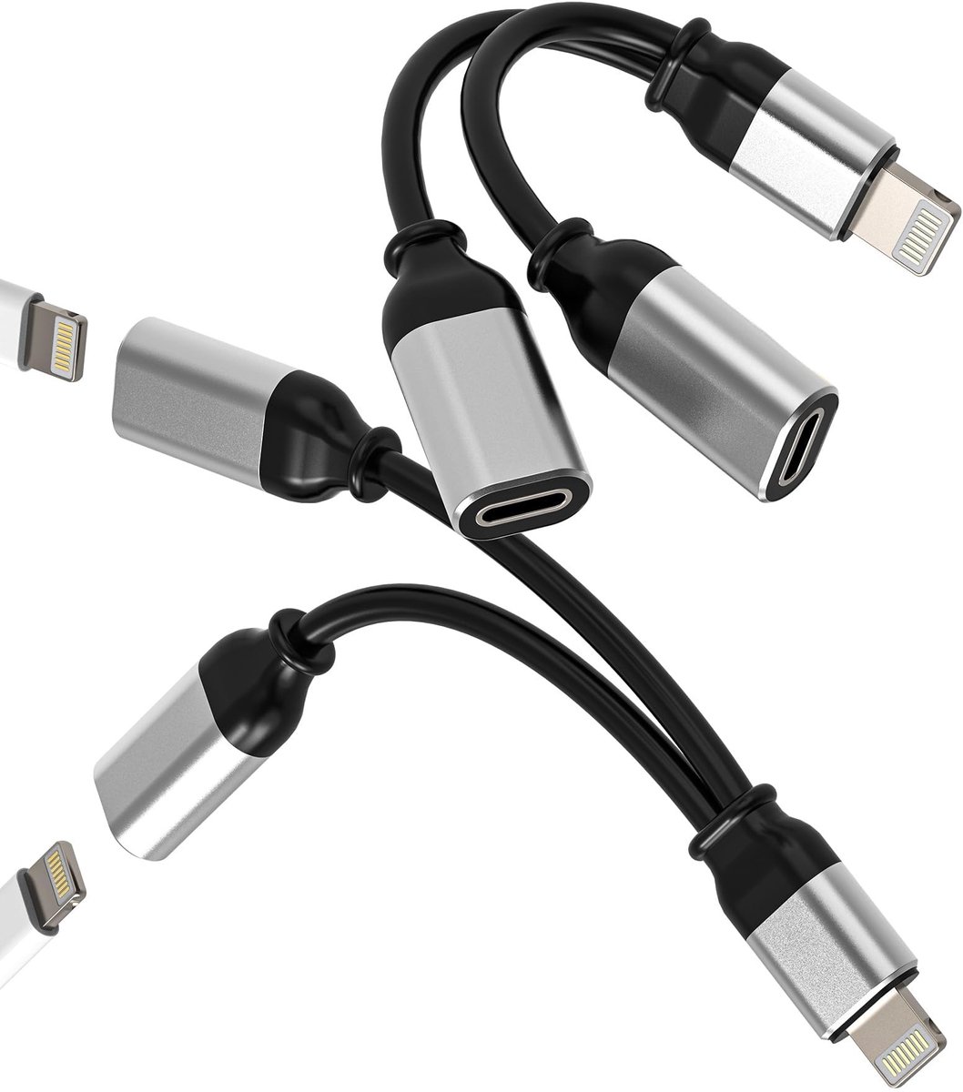 Dailygoods - iPhone Dubbele Stekker Lightning Adapter (2 stuks)