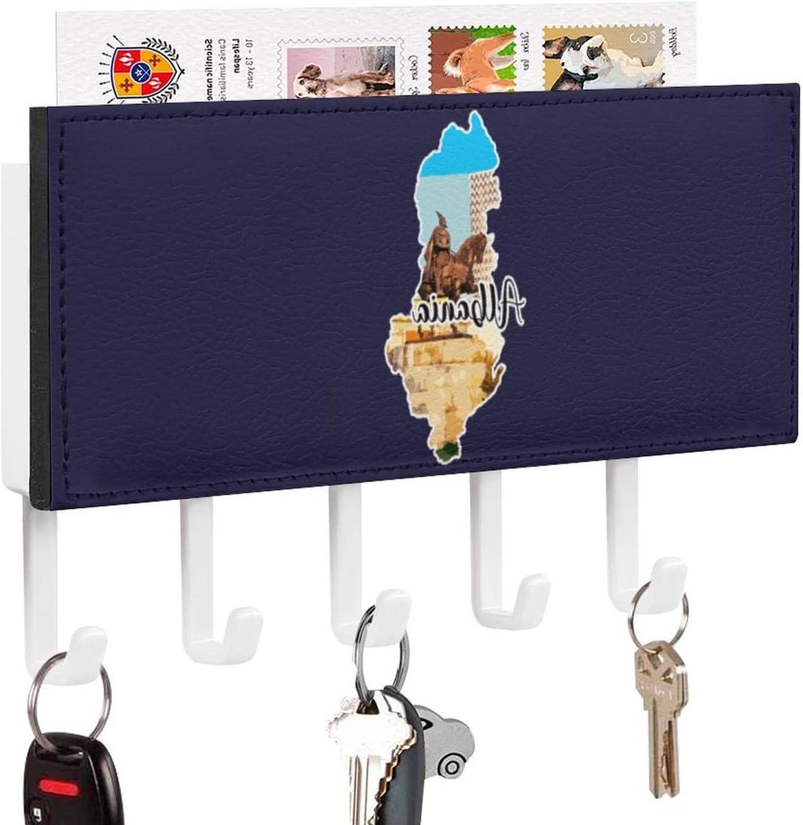 Landschap Sleutelhouder - Wandrek - Thuis Organiseren - Met Postvak - 11x18 CM - Stijl 2