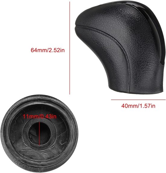 Schakelpookknop Handmatig - Versnellingspook Hoofd - Soepel Schakelen - 6 Versnellingen Gegraveerd - 11 mm Binnendiameter - Zwart — afbeelding 3