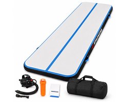Athlonstar Airtrack PRO - Turnmat - blauw 400x 100 - Gymmat - Speelmat - Turnen - Geschikt voor buiten & binnen - Sporten & Spelen - Waterdicht - Inclusief elektrische pomp & luxe draagtas