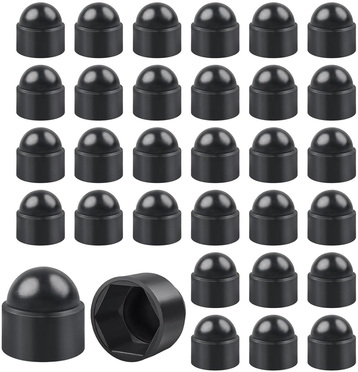 30 Stuks Zwarte Schroefdeksels M12 Zeskantmoer Beschermkap van Plastic voor Roestbestendige en Waterdichte Toepassingen in Meubels, Kasten en Doe-Het-Zelf Projecten