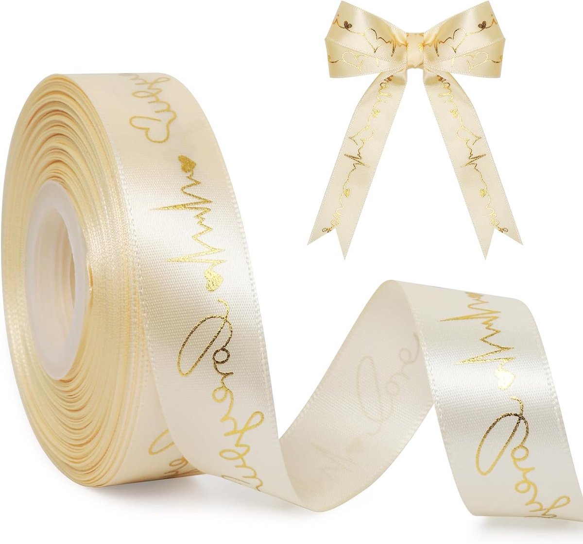 Chique champagnekleurige lint voor feestelijke decoraties, cadeaus en knutselprojecten