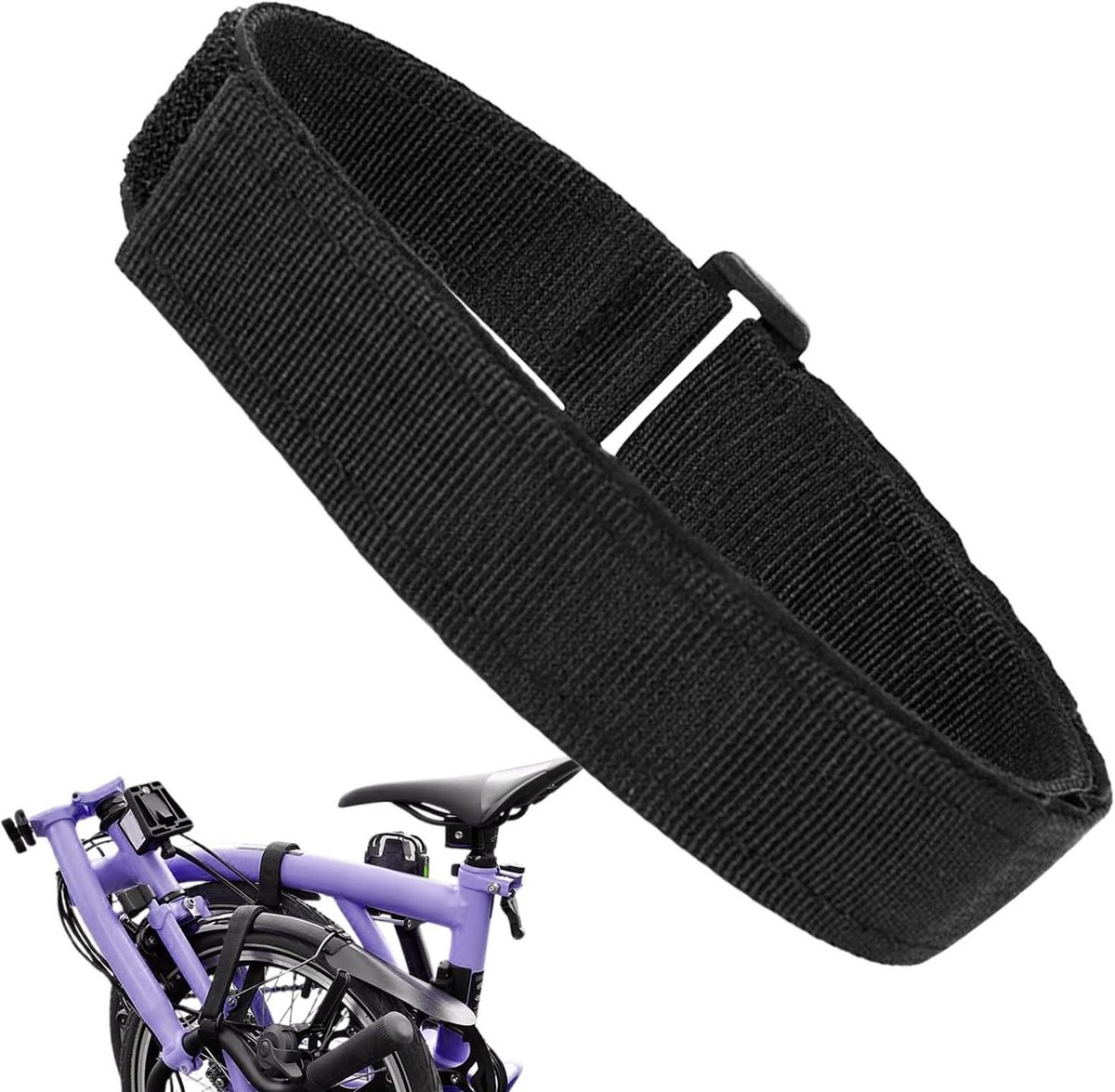 Fietsbandhouder - Fietsriem - Veilig Transport - Traploze Lengte - 6 x 2.5 cm - Zwart