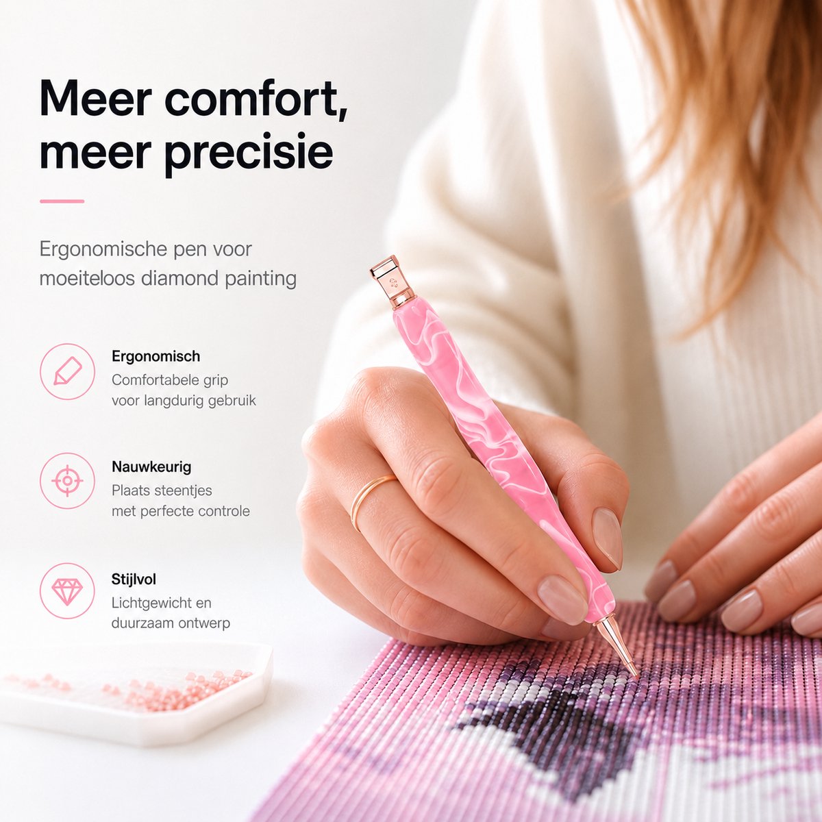 BOTC Diamond Painting Art pen Kit - Dot Pen Kit - 5D Diamond Paint- met Gereedschapstoebehoren - Roze — afbeelding 6