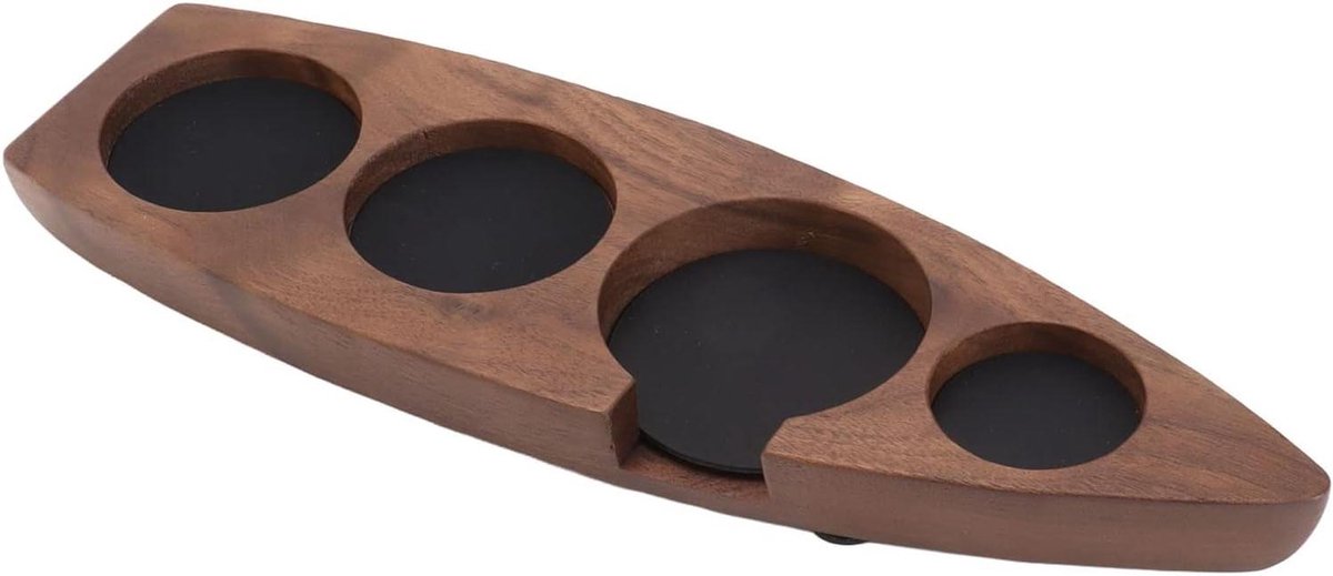 Tamper Dock - Koffie Accessoire - Espresso Bereiding - Massief Walnoothout - 53mm - Bruin