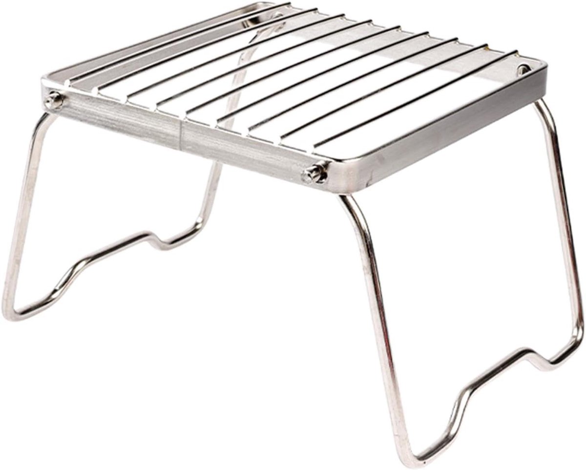 Klapbare Grill Kampvuur BBQ Buiten Koken Roestvrij Staal 17 x 15.5 cm Zilver