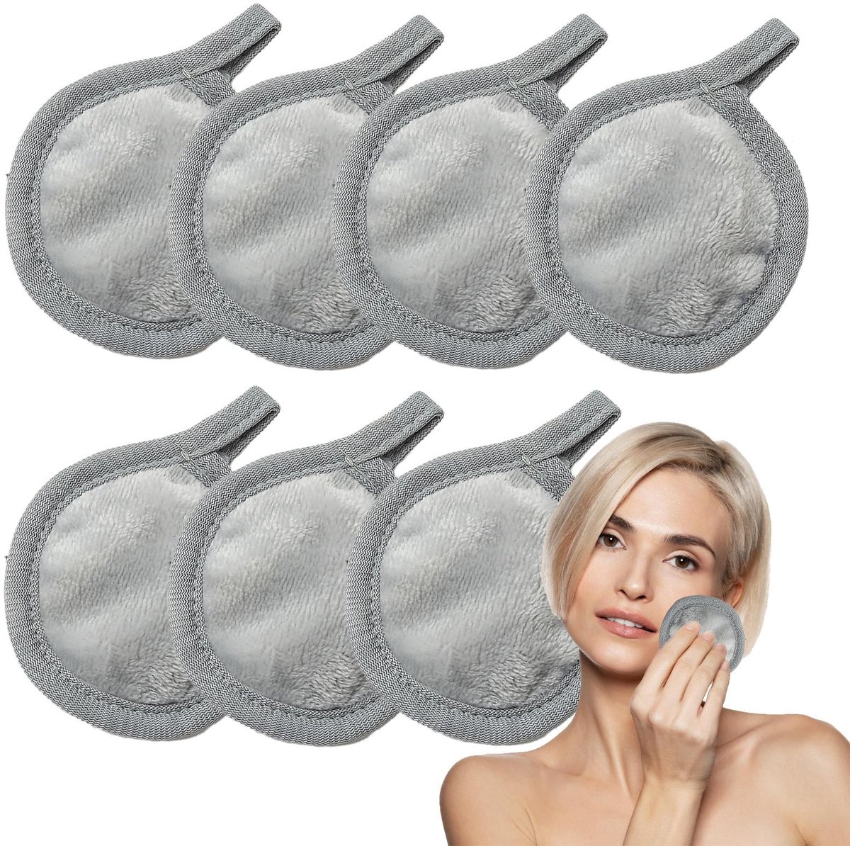 Dailygoods - Dailygoody - Flanel make-uppads - Wasbaar en herbruikbaar - Superzacht - 7 stuks - Geschikt voor alle huidtypes - Voedingsinzetstukken
