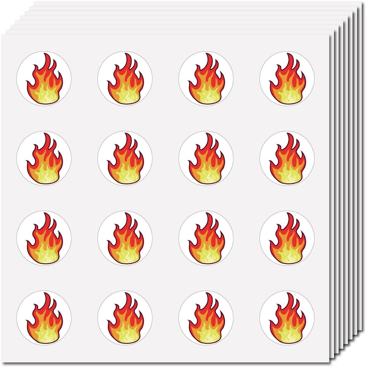 Dailygoods - Dailygoody - Flammen-beeldstickers - Plannerstickers - Waterbestendig - Kleine ronde punten - Vlammen - Creatief knutselen - Voor alle leeftijden