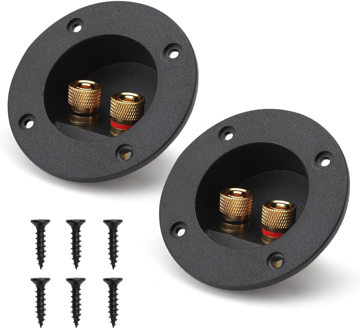 Dailygoods - Dailygoody - 2-Way Speaker Box Terminal - 2pcs - Ideaal voor Subwoofer - Zwart - Geluidsinstallatie - Hoge kwaliteit audio - Geschikt voor luidspreker