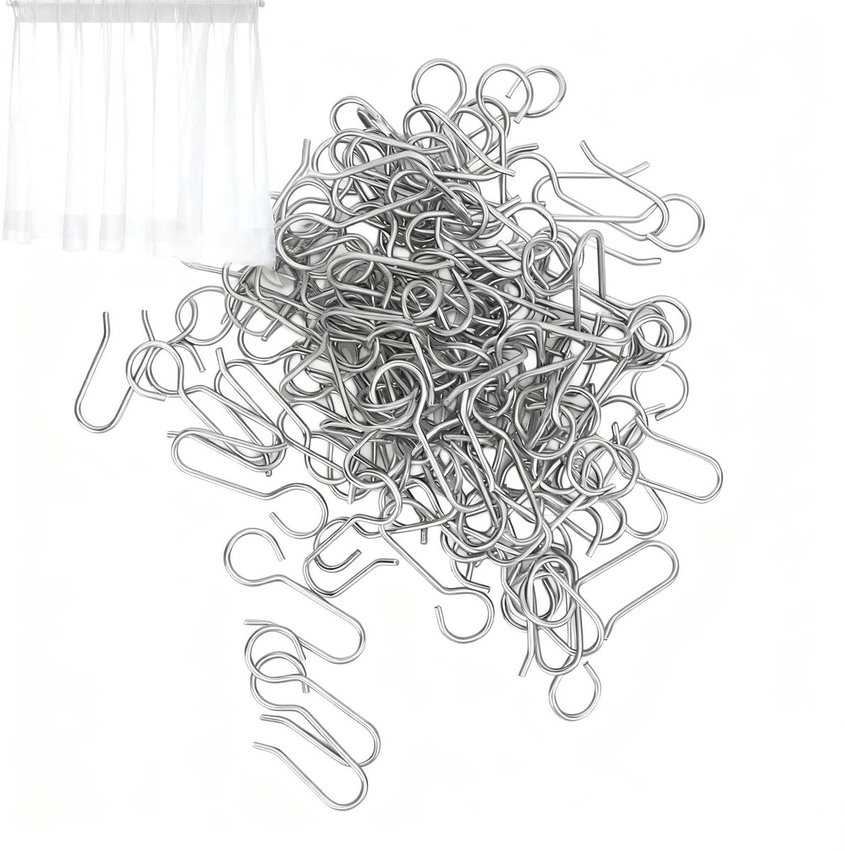 Dailygoods - Stalen Douchegordijnhangers S-vorm voor Gemakkelijke Installatie