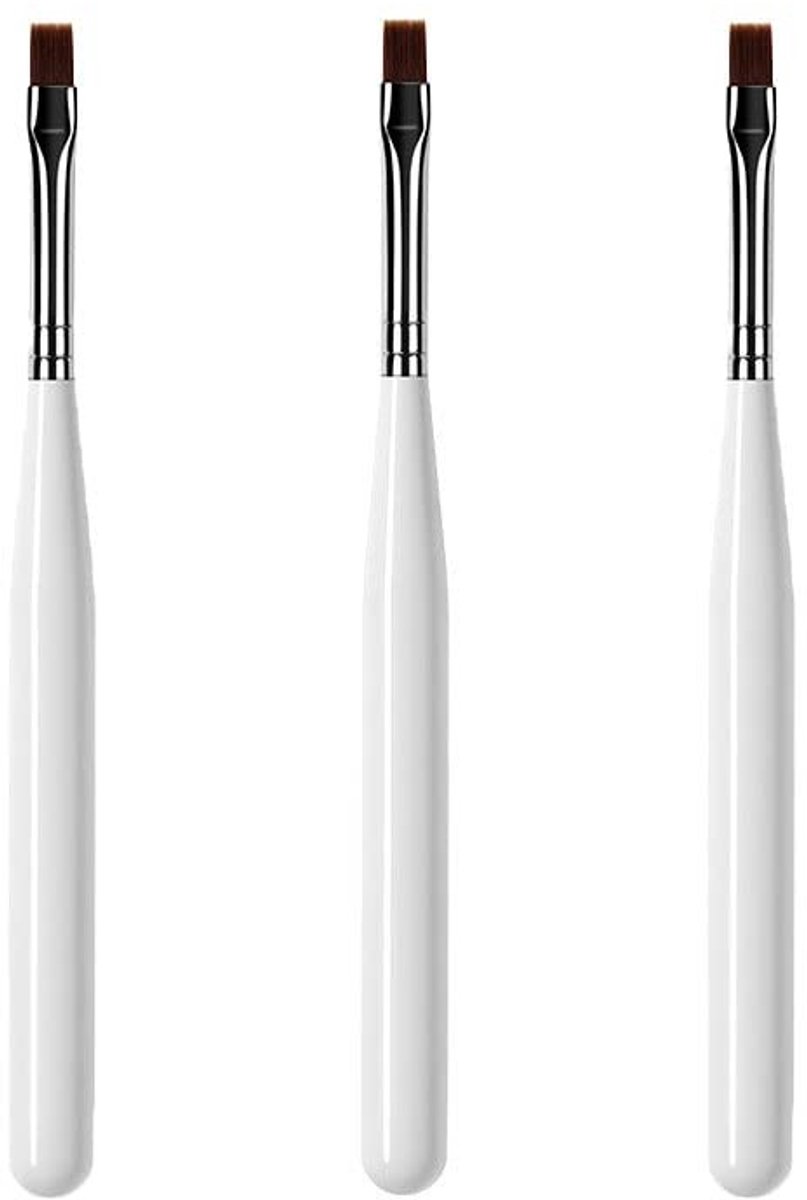 Dailygoods - 3 Stuks Nail Art Pens met Nylon Platte Tip voor UV Gel