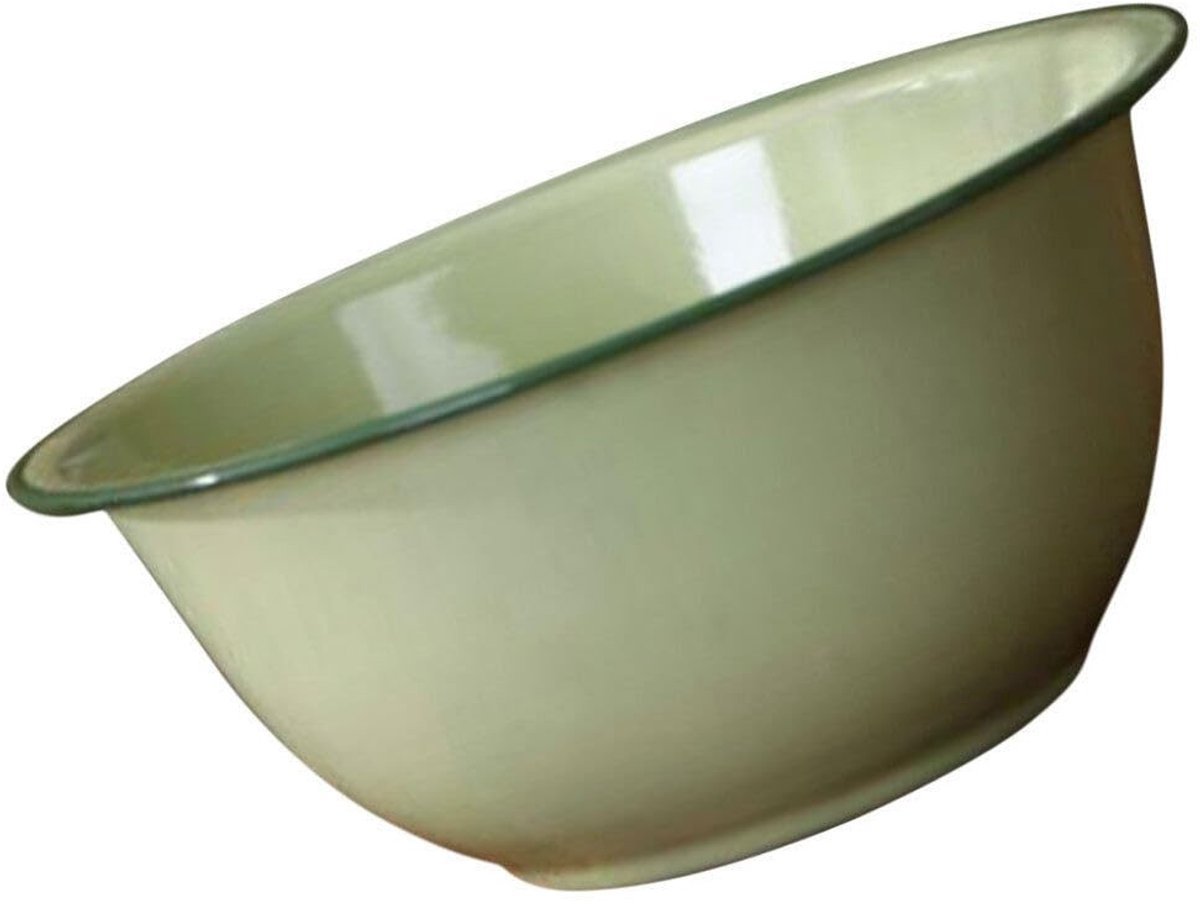Dailygoods - Retro Emaille Kom voor Soep en Salades, Dikke Kom Groen