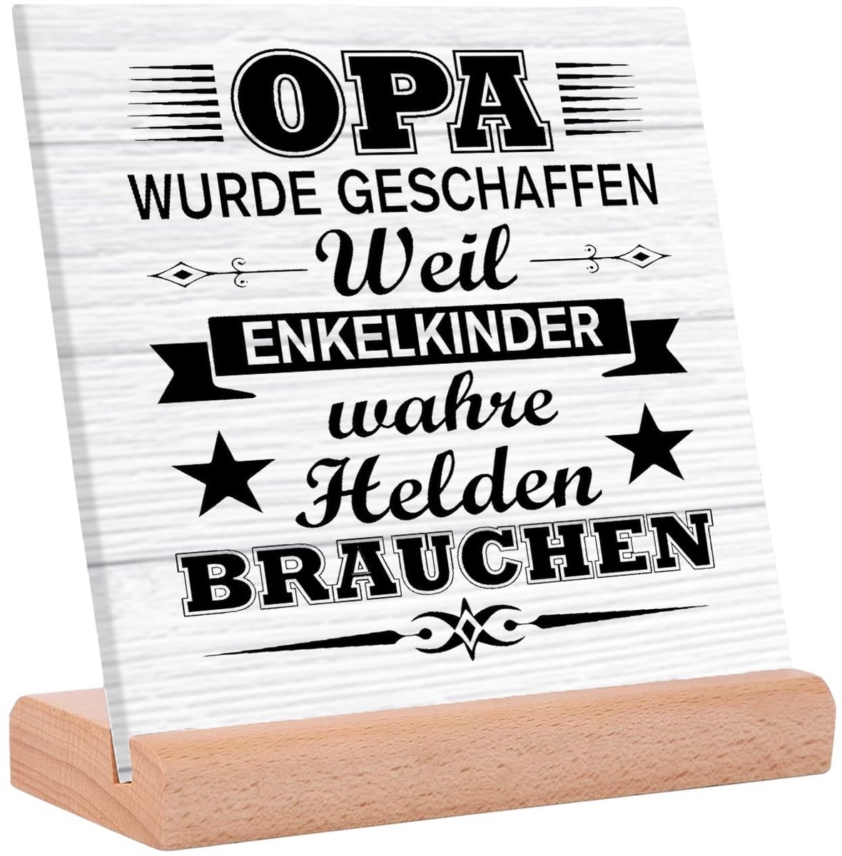 Dailygoods - Acrylbord voor Opa met Houten Standaard