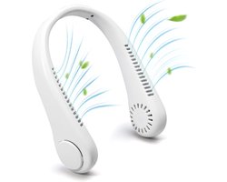 Portable Neck Fan, 1200mAh Rechargeable Wearable Personal Fan with 3-Speed & 360° Rotatable Dual Fan, Hands-Free Bladeless Cooling Fan for Travel Office Outdoor, Gift for Men Women (White)