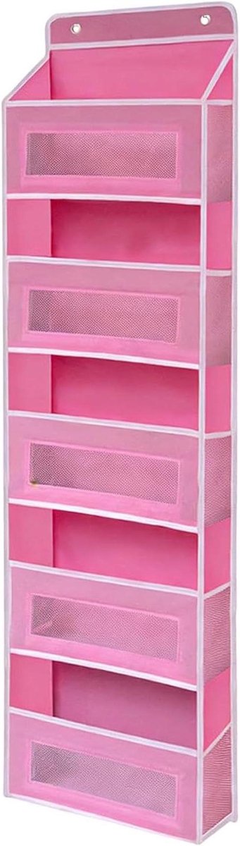 Deur Organizer - Hangende Opbergkast - Ruimte Besparen - 5 Niveaus Manden - 145 cm Hoog - Roze