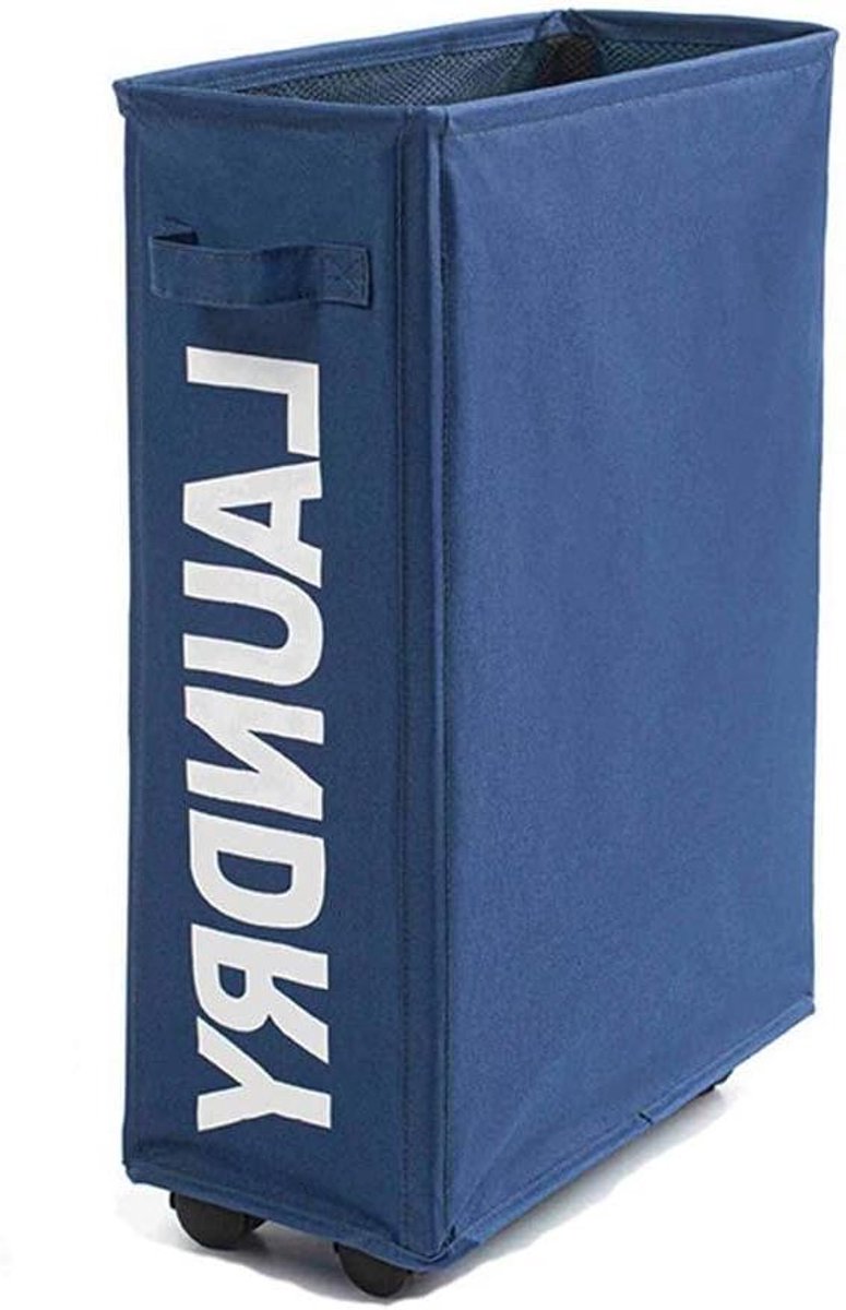 Wasbare Mand - Kleding Opberger - Huishoudelijke Opslag - Met Wielen - Grote Capaciteit - Blauw