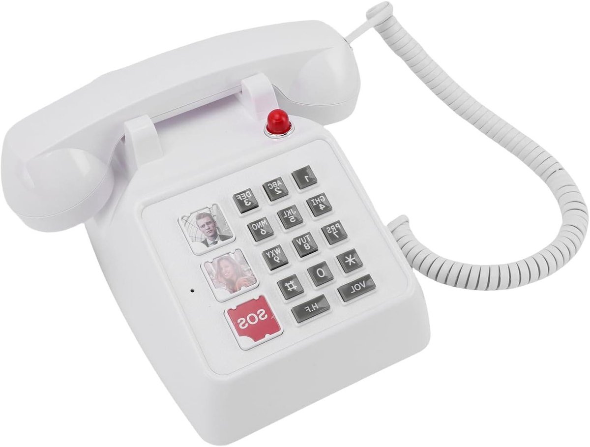 Vaste Telefoon - Senioren Telefoon - Thuis Bellen - Grote Knoppen - 24 x 22 x 13 cm - Wit