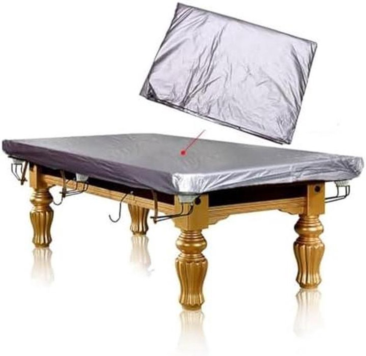 Biljarttafelhoes - Pooltafel beschermhoes - Tafelbescherming - Waterdicht en stofdicht - Diverse maten - Zilver