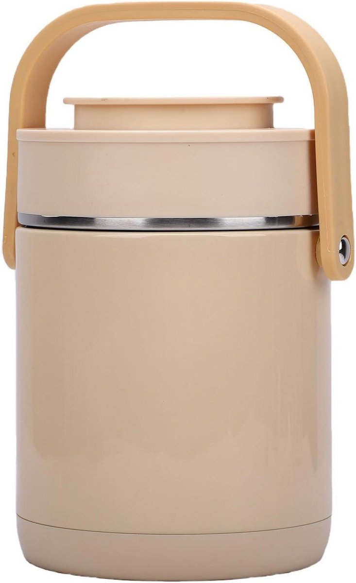Elektrische Lunchbox - Verwarmbare Voedselcontainer - Warm Eten Onderweg - USB Verwarming - 6400 Kubieke centimeter - Beige