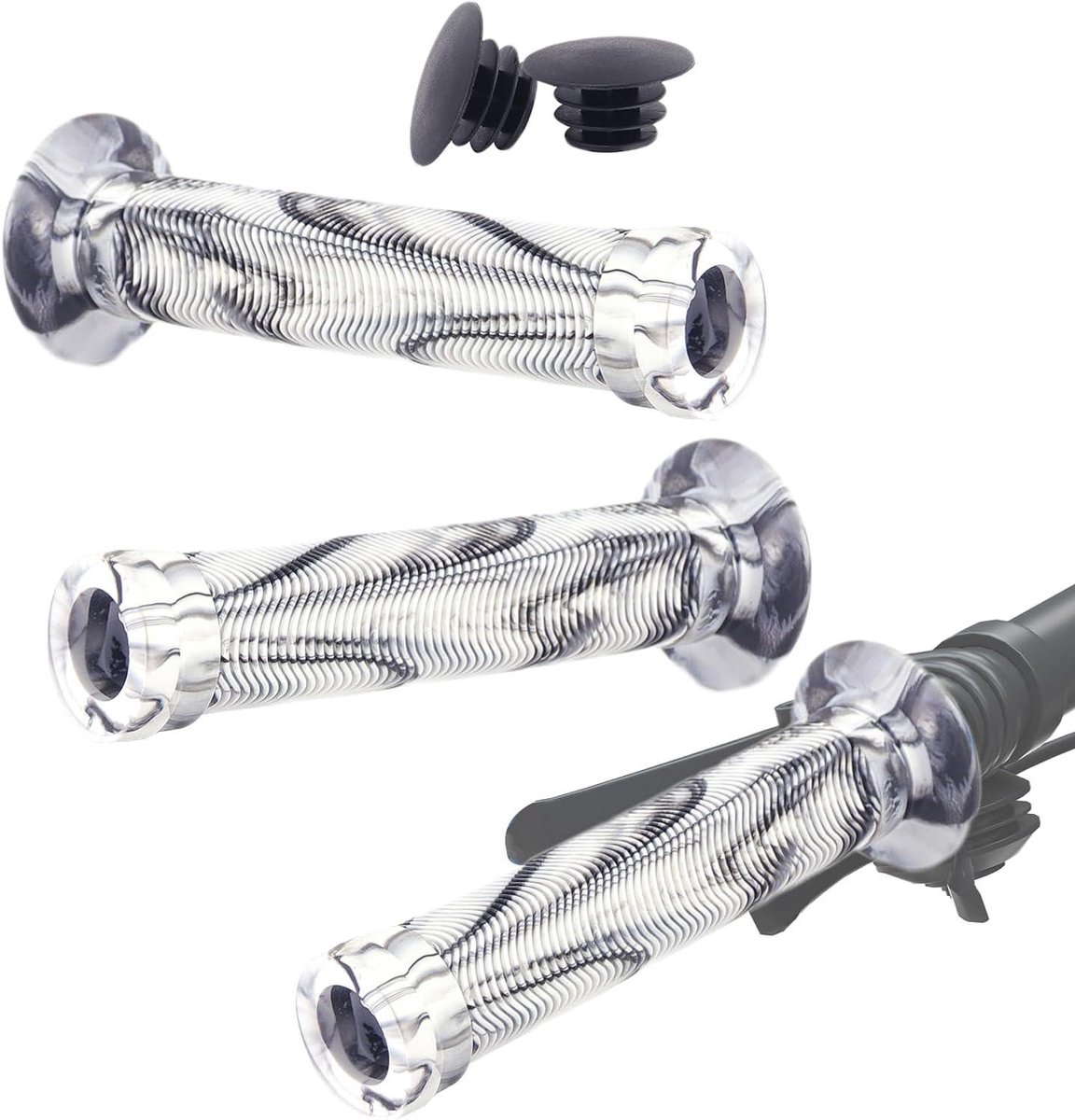 Fiets handvatten - Stuur grips - Comfortabel fietsen - Anti-slip rubber - 2 stuks - Wit