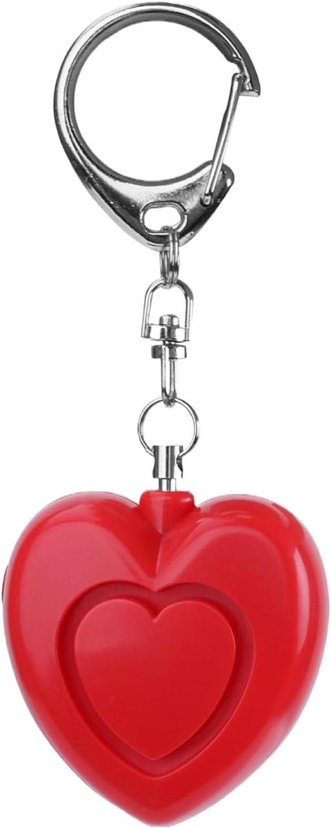 Persoonlijk Alarm - Veiligheid Sleutelhanger - Persoonlijke Bescherming - 125dB Hartvormig - 6 x 4.5 x 3 cm - Rood