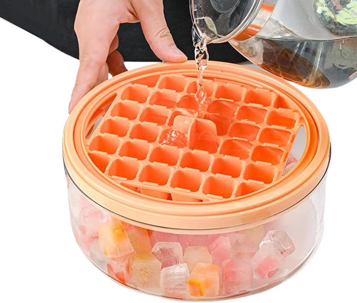 Ijsblokjesvorm - IJsbakjes Vriezer - Cocktails Maken - Persrelease Mechanisme - 21 x 15 cm - Wit