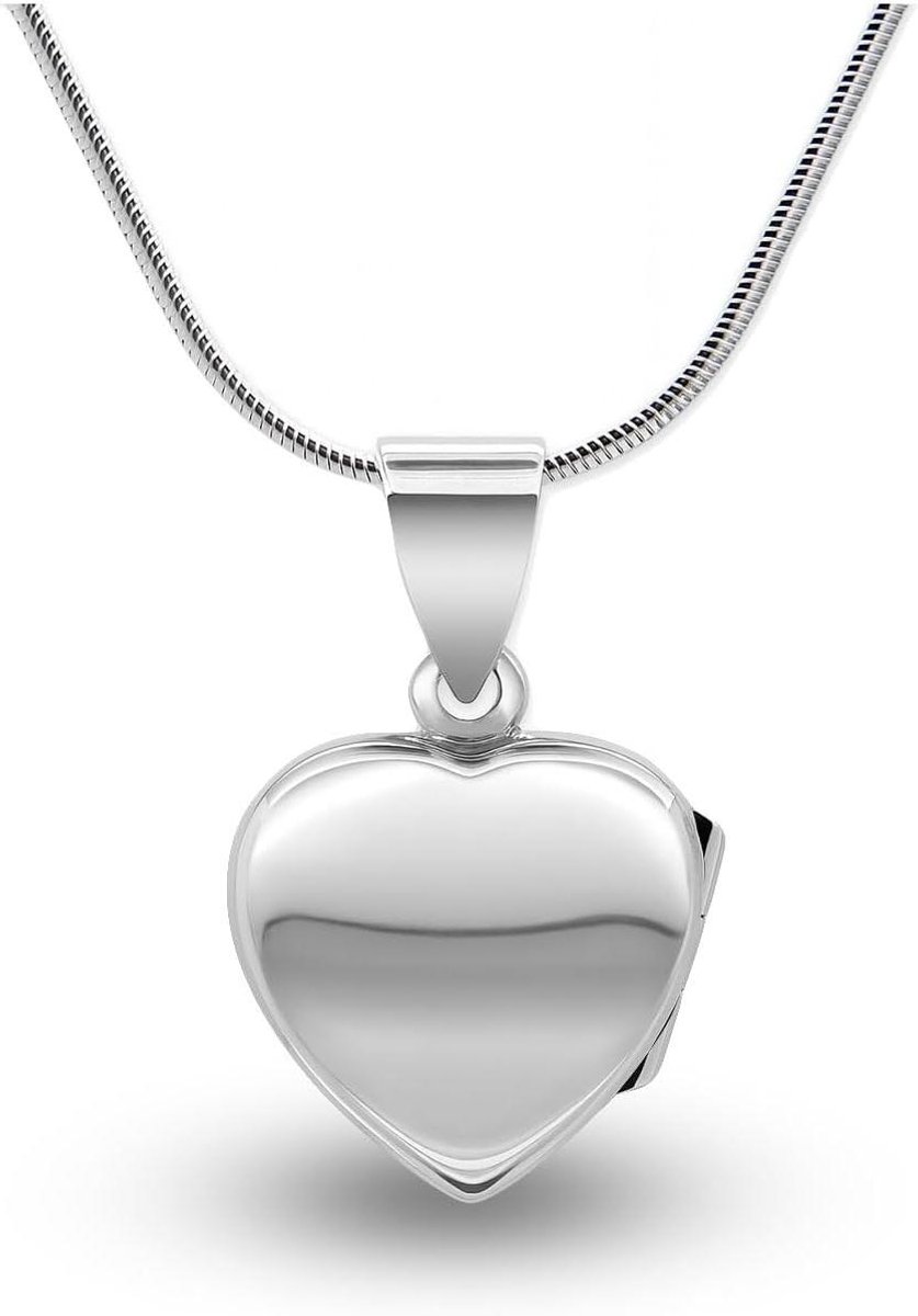 Zilveren Medaillon - Hart Hanger - Herinneringen Dragen - Echt 925 Sterling - 14 mm - Zilverkleurig