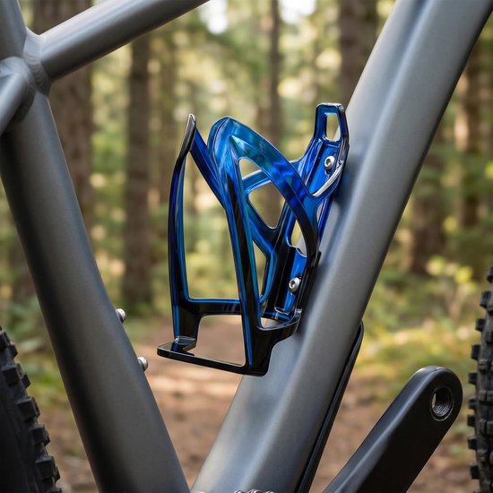 Flessenhouder Fiets - Bekerhouder Set - Drinken Onderweg - Onbreekbaar PC Materiaal - 2 Stuks - Blauw Zwart — afbeelding 5