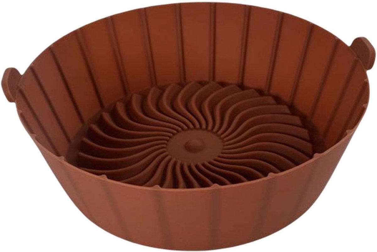 Airfryer Liners Frituurmand Covers Gemakkelijk Schoonmaken Met Handvatten Rond 21 cm Koffie