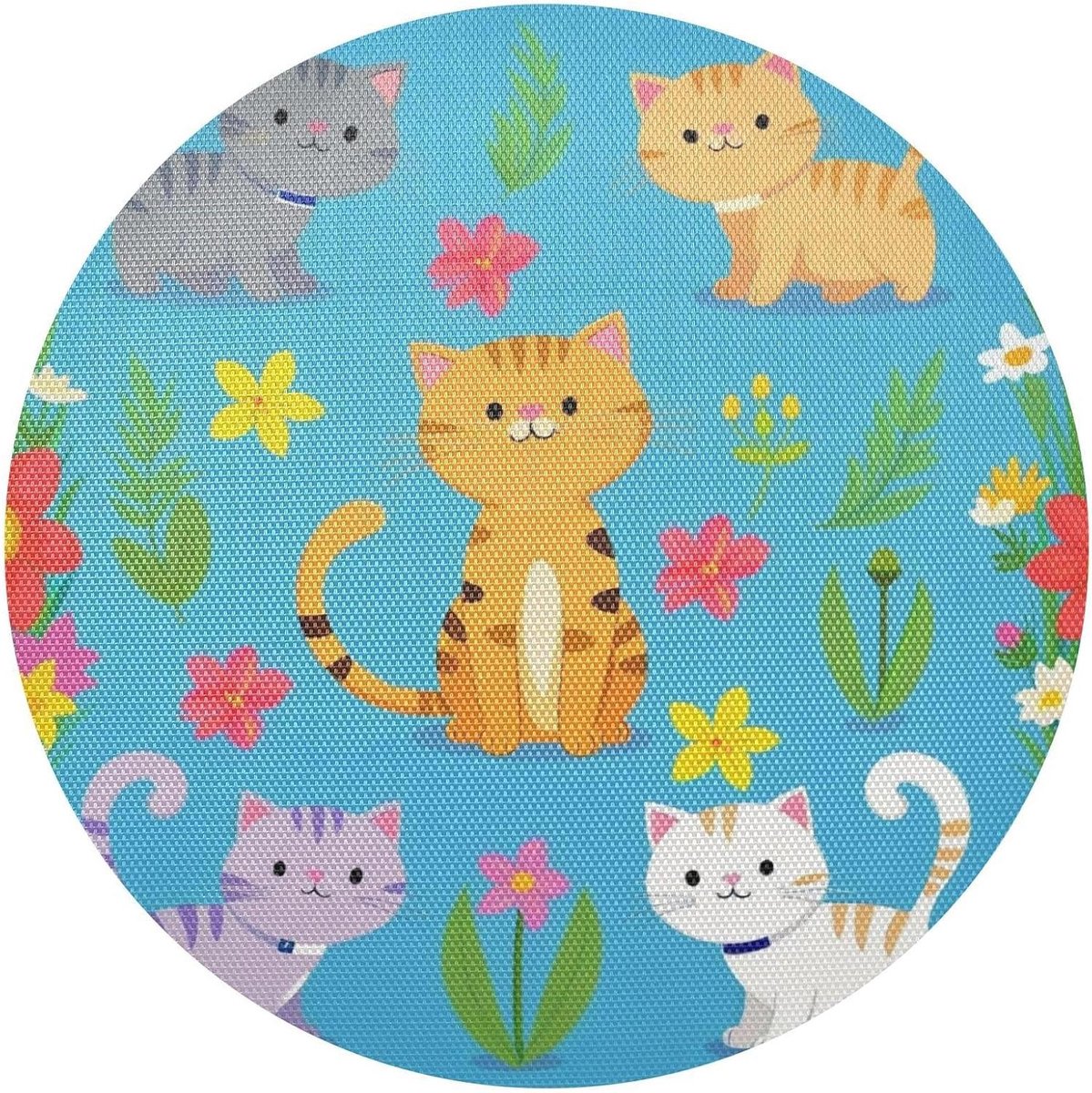 Ronde placemats - Tafelonderleggers - Eettafel beschermen - Set van 6 - 39 cm - Kleurrijk