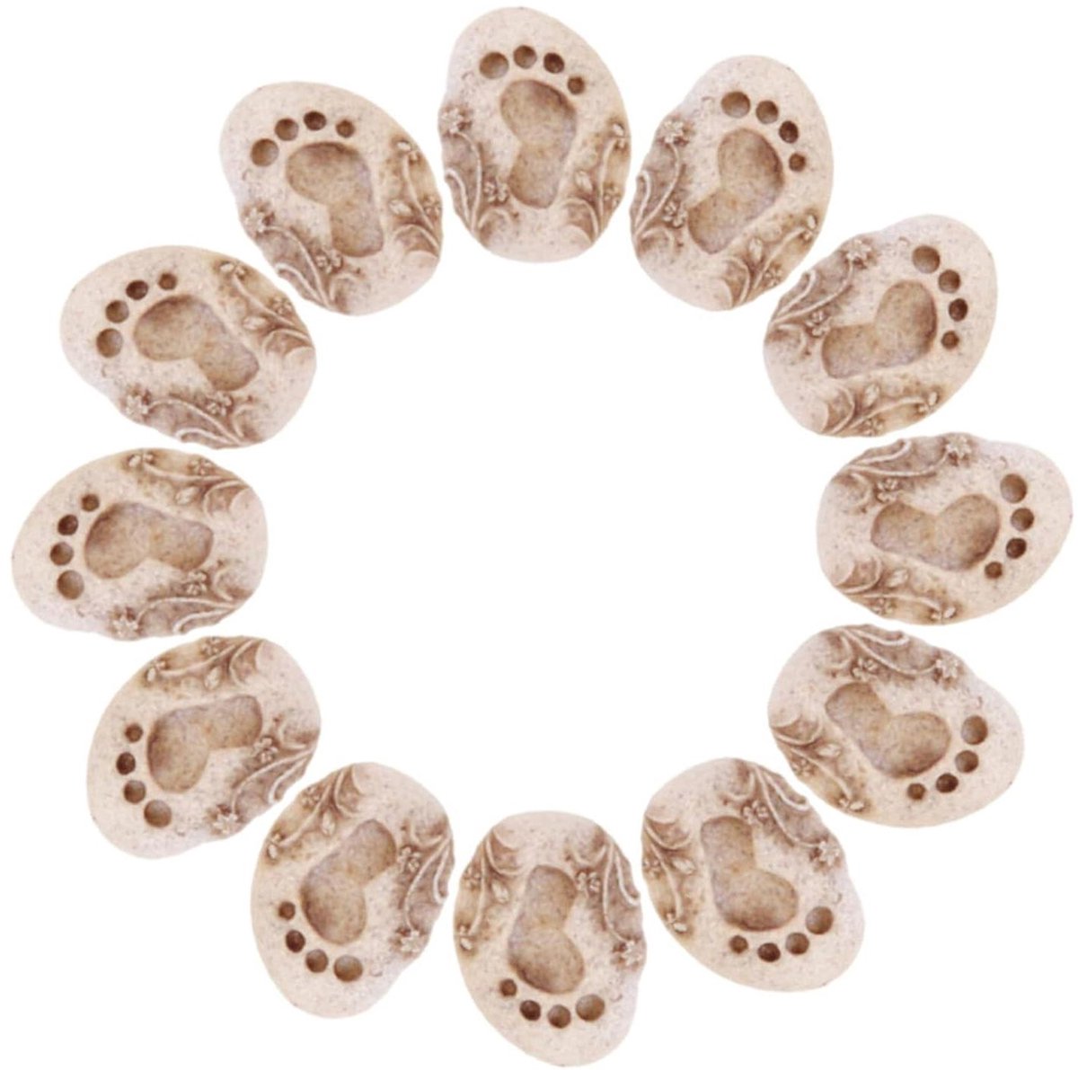 Miniatuur Steentjes - Decoratieve Kiezels - Tuin Decoratie - Kattenpoot Ontwerp - 20 Stuks - Beige