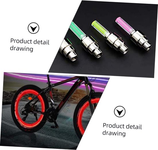 Fietsventiel Verlichting - Wiel Lampjes - Nachtelijke Ritjes - Automatisch Aan - 8 Stuks - Diverse Kleuren — afbeelding 3