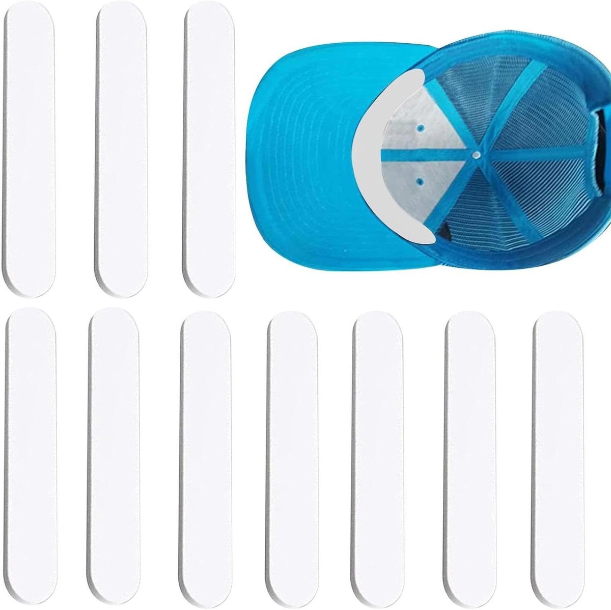 Hoed reductie inzetstuk - Maat pads - Betere pasvorm - Zelfklevende achterkant - 10 stuks - Wit