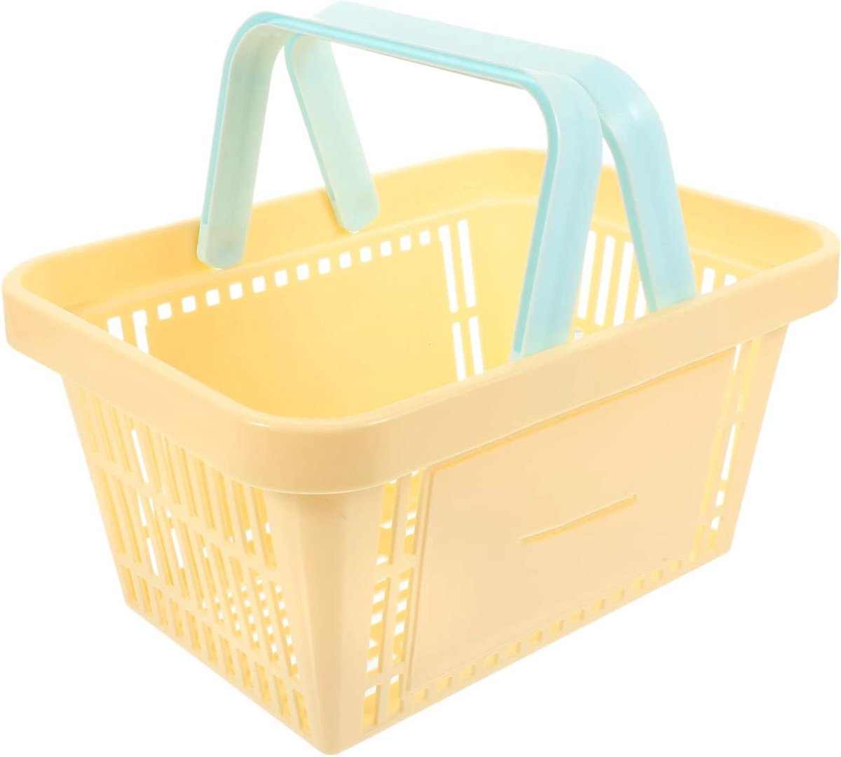 Opbergmand Plastic - Winkelmandje Bakje - Boodschappen Doen - Met Handvat - 24 cm - Geel