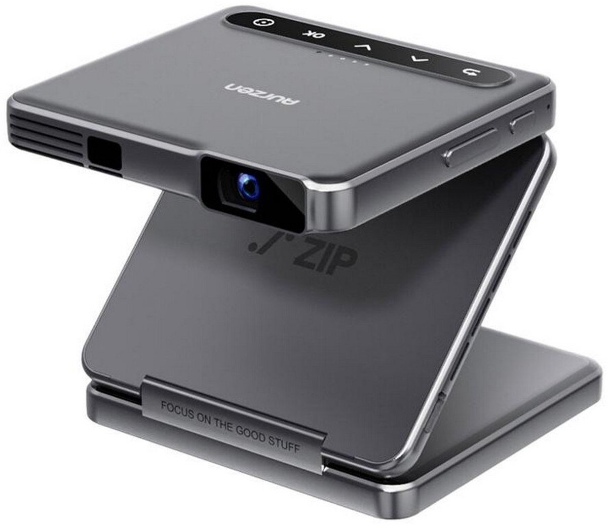 Aurzen - Zip - Mini Beamer - Pocket-Size - 720p - 100 ANSI Lumen - Auto Focus & Auto Keystone - 5.000 mAh Batterij - Draai- & Spiegelbaar - Ultradraagbare Projector - Grijs