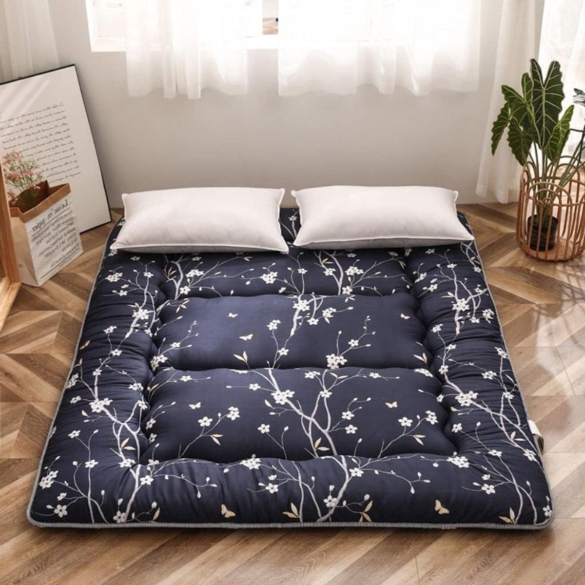 Japanse vloermatras - Oprolmatras Tatami - Comfortabel slapen - Inclusief wasbare hoes - 100x200cm - B